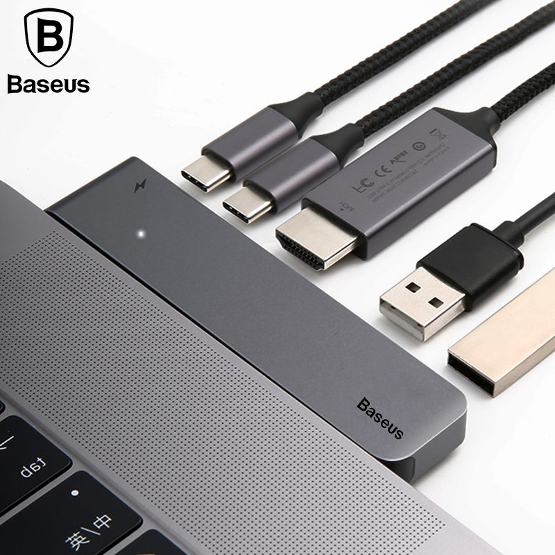 Bộ Hub chuyển đổi 5 trong 1 dành cho Macbook Pro (Thunderbolt 3 / Dual Type C to USB 3.0 / HDMI / Type C Female HUB Converter)