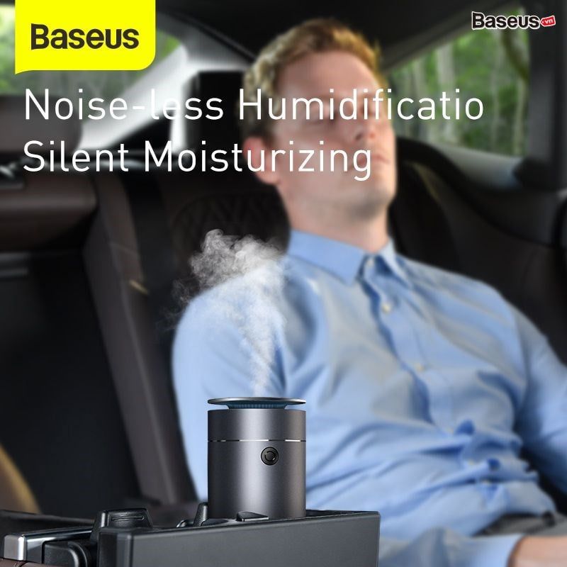Máy phun sương tạo ẩm, xông tinh dầu mini dùng cho xe hơi Baseus Time Aromatherapy Humidifier (75ml, Alloy Air Humidifier Aroma for Car)