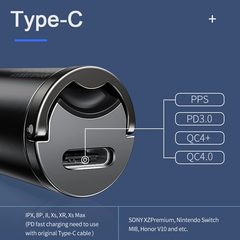 Tẩu sạc nhanh 30W Baseus Tiny Star Gen4 – USB/Type-C, hỗ trợ PD/QC 3.0/PPS, dùng cho ô tô, siêu nhỏ gọn