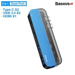 Bộ Hub đa năng Baseus Transparent Series 5 in 1 Multifunctional HUB dùng cho Macbook/iPad Pro ( Single Type-C to Type-C*2+USB3.0*2+HDMI)