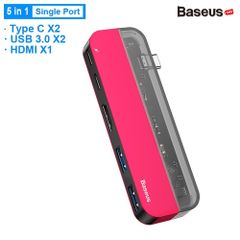 Bộ Hub đa năng Baseus Transparent Series 5 in 1 Multifunctional HUB dùng cho Macbook (Dual Type-C to Type-C*2+USB3.0*2+HDMI)