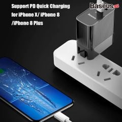 Bộ sạc nhanh đa năng Baseus Transun Series Type-C PD3.0 + USB Quick charger cho Smartphone/ Tablet/ Macbook (3A, 29W, USB + Type C PD Auto Voltage  Travel Charger)