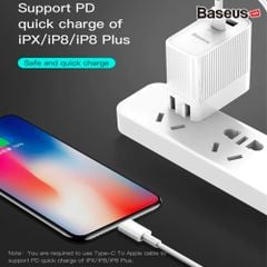 Bộ sạc nhanh đa năng Baseus Transun Series Type-C PD3.0 + USB Quick charger cho Smartphone/ Tablet/ Macbook (3A, 29W, USB + Type C PD Auto Voltage  Travel Charger)