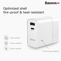 Bộ sạc nhanh đa năng Baseus Transun Series Type-C PD3.0 + USB Quick charger cho Smartphone/ Tablet/ Macbook (3A, 29W, USB + Type C PD Auto Voltage  Travel Charger)