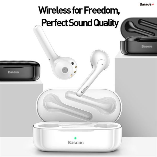 Tai nghe không dây cảm ứng Baseus Encok True Wireless Earphones W07 (Bluetooth 5.0, Touchable and intelligent Noise Reduction, IP55 Waterproof TWS Earphones)