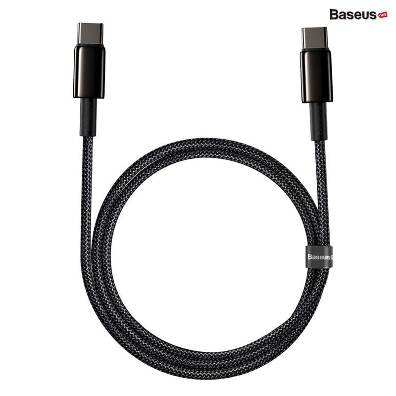 Cáp sạc nhanh C to C Baseus Tungsten Gold Fast Charging Data Cable Type-C to Type-C 100W 1m Black