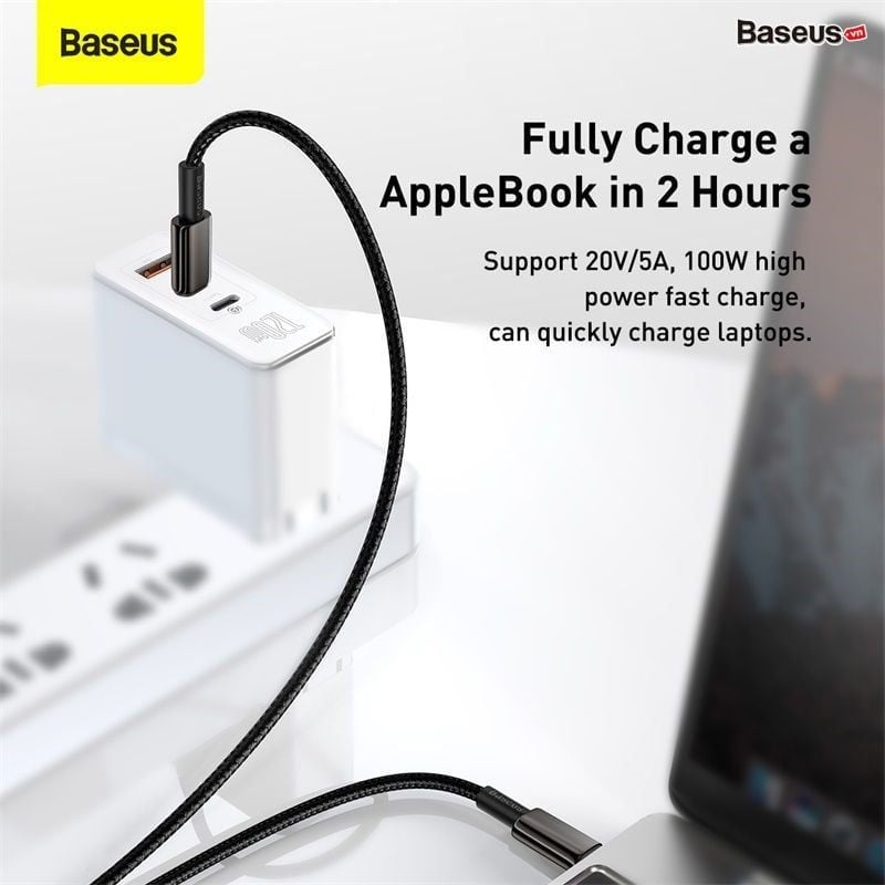 Cáp sạc nhanh và truyền dữ liệu Baseus Tungsten Gold Fast Charging Data Cable (100W)