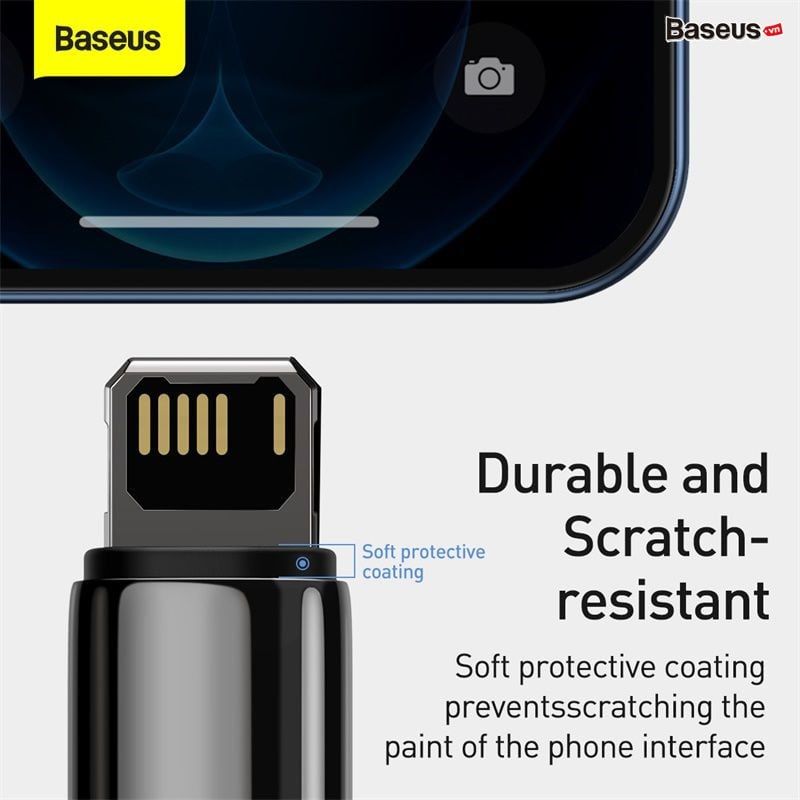 Cáp sạc Lightning siêu bền dùng iPhone/iPad Baseus Tungsten Gold Lightning (USB to Lightning, 2.4A Fast Charging & Data Cable)