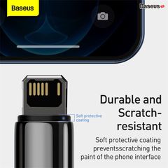 Cáp sạc Lightning siêu bền dùng iPhone/iPad Baseus Tungsten Gold Lightning (USB to Lightning, 2.4A Fast Charging & Data Cable)