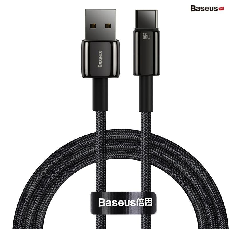 Cáp sạc nhanh Baseus Tungsten Gold Type C Fast Charging Data Cable (100W/66W/ 480Mbps, Fast Charge Cable)