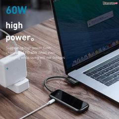 Hub chuyển đa năng Baseus Superlative Multifunctional 5 in 1 (Type-C to 4x USB3.0 + Type C PD)