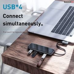 Hub chuyển đa năng Baseus Superlative Multifunctional 5 in 1 (Type-C to 4x USB3.0 + Type C PD)