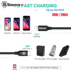 Cáp sạc nhanh và truyền dữ liệu tốc độ cao Type C - Lightning Baseus Yiven Series PD cho iPhone 8/ 8 Plus/ iPhone X (Power Delivery Fast Charging & Data Sync, 18W)