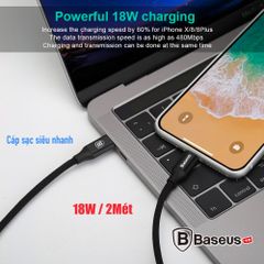 Cáp sạc nhanh và truyền dữ liệu tốc độ cao Type C - Lightning Baseus Yiven Series PD cho iPhone 8/ 8 Plus/ iPhone X (Power Delivery Fast Charging & Data Sync, 18W)