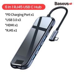 Hub chuyển đa năng tích hợp sạc Apple Watch Baseus Superlative Multifunctional 6 in 1 (Type-C to USB3.0 *2 + HDMI + Audio + PD + iWatch wireless charger)