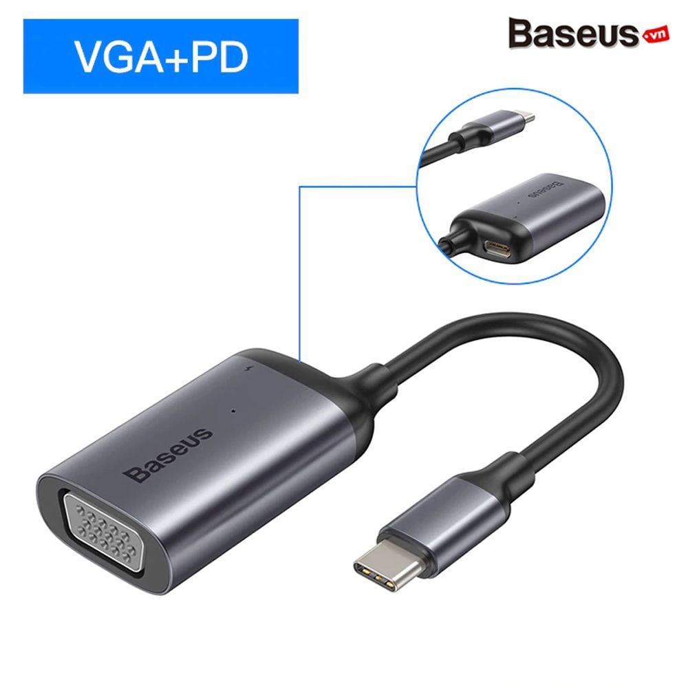 Hub chuyển đổi Baseus Enjoyment Series – Type-C to HDMI/VGA/Mini DP + PD, dùng cho điện thoại, iPad, laptop, MacBook