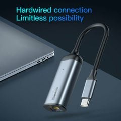 Hub chuyển Baseus Enjoy Series Type C to LAN RJ45 Gigabit Network interface dùng cho Smartphone/ Tablet/ Laptop/ Macbook