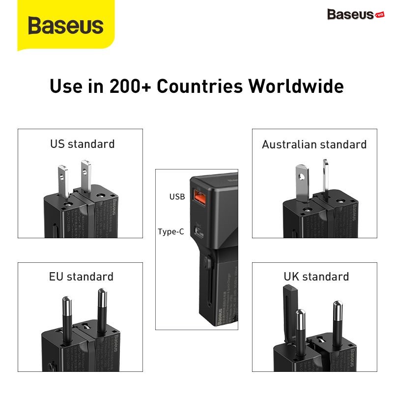 Baseus Universal conversion plug PPS charger C+U 18W Youth Edition