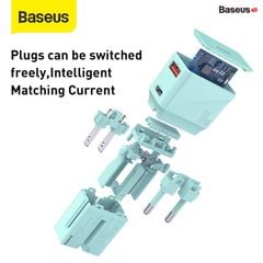 Cốc sạc du lịch đa năng Baseus Universal conversion plug PPS charger C+U Youth Edition (18W, 100 - 240V)