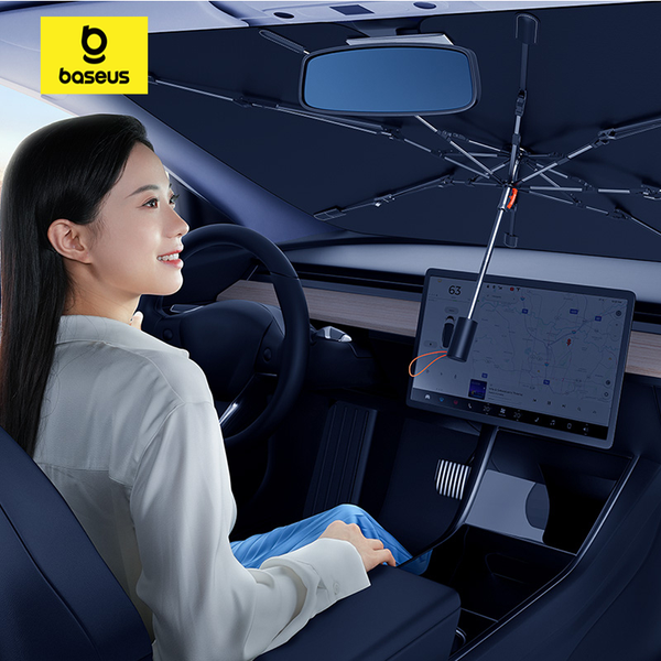 Dù Che Nắng Cửa Kính Trước Có Thể Xếp Lại Dùng Cho Xe Ô Tô Baseus CoolRide Doubled-Layered Windshield Sun Shade Umbrella Pro