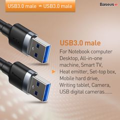Cáp chuyển tốc độ cao, siêu bền Baseus Cafule Cable (USB3.0 Male to USB3.0 Female/Micro-B/USB3.0 Male,5Gbps high speed, 2A)