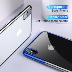 Ốp lưng Silicone dẽo trong suốt viền si Crome màu Baseus Shining Case cho iPhone XR/ XS/ XS Max ( Soft TPU Silicone)