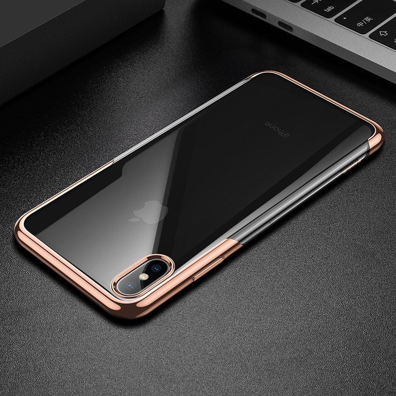 Ốp lưng Silicone dẽo trong suốt viền si Crome màu Baseus Shining Case cho iPhone XR/ XS/ XS Max ( Soft TPU Silicone)