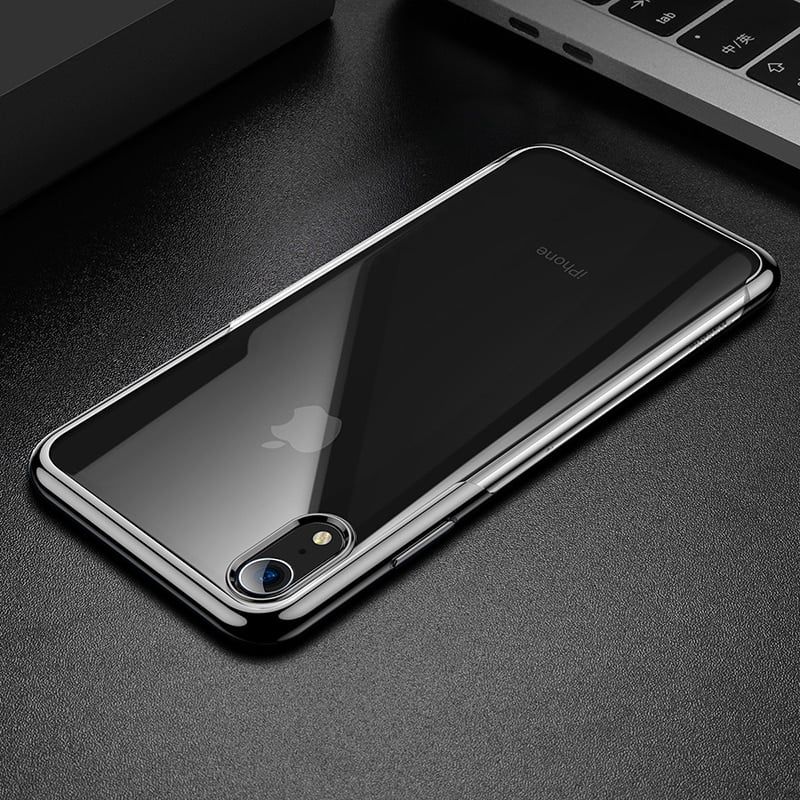 Ốp lưng Silicone dẽo trong suốt viền si Crome màu Baseus Shining Case cho iPhone XR/ XS/ XS Max ( Soft TPU Silicone)