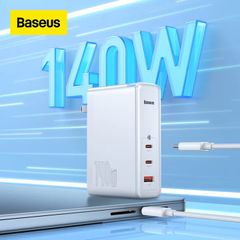 Củ Sạc Nhanh Baseus GaN5 Pro Fast Charger 140W (kèm cáp C to C, Type C*2 + USB, PD/QC4.0/QC3.0/AFC/FCP Quick-Charger)