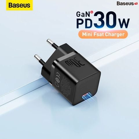 Củ Sạc Nhanh Baseus GaN5 Fast Charger Mini 1C 30W Cho iPhone 14 13 12 11 Pro Max (Nhỏ gọn, sạc nhanh PD/Quick Charge)