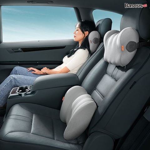Gối tựa đầu ô tô Baseus ComfortRide – Cotton mềm, đệm lưng 3D, hỗ trợ cột sống, êm ái & thoáng khí