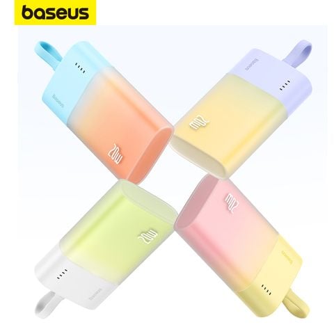 Pin dự phòng Baseus Popsicle 5200mAh – Sạc nhanh 20W PD/QC/AFC/FCP, tặng cáp C to C 60W, nhỏ gọn, tiện lợi mang theo