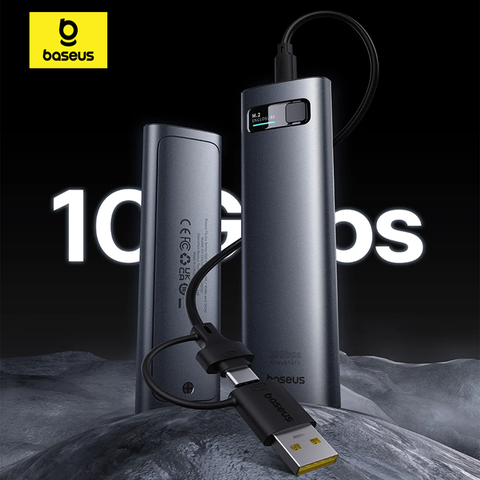 Box Đựng Ổ Cứng Di Động SSD M.2 + SATA Baseus FlyJoy Series SSD Enclosure Type C 3.2 Gen2 (New Version, SATA + M.2 NVMe 2280, 2260, 2242, 2230)