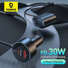 Tẩu Sạc Chia Cổng Sạc Dùng Cho Ô Tô Baseus High Efficiency Pro 1-for-2 Car Cigarette Lighter 30W