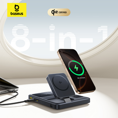 Trạm Sạc 8-in-1 Baseus Nomos 3AC+1U+3C 67W + Magnetic Wireless Qi2 15W (with 1.5m AC Power Cord US Plug)