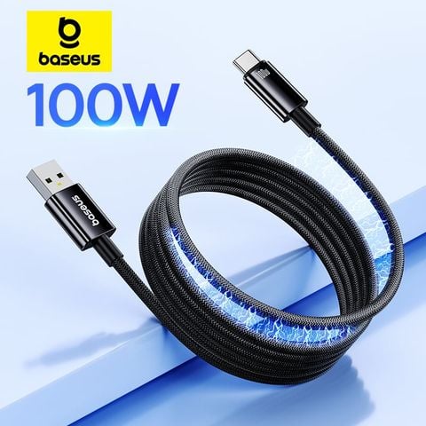 Cáp Sạc Nhanh Dây Nam Châm Chống Rối Baseus Tungsten Gold Magnetic USB to Type-C 100W (1m, 480Mbps)