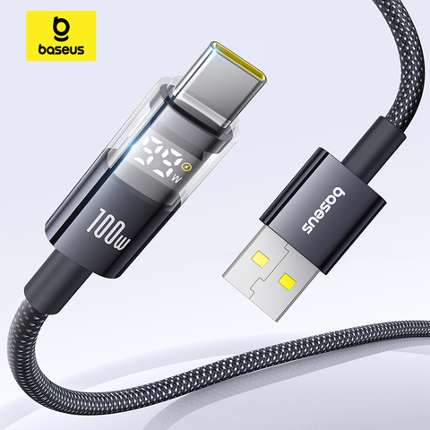 Cáp Sạc Nhanh USB to Type-C Baseus Display 2 100W (Digital Display, 480Mbps)