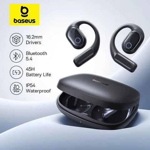 Tai Nghe Bluetooth TWS Baseus Eli 10i Fit (Bluetooth v5.4, 12H, IP54, Open-Ear, Bass Enhancement)