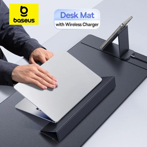 Tấm Lót Chuột Bàn Phím Kèm Sạc Không Dây 3-in-1 Baseus MagPro 2 Series Smart Desk Mat (PU, Sạc không dây, Kê Tay)
