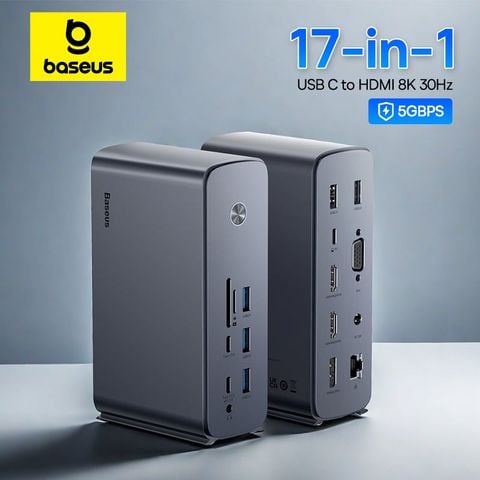Hub Mở Rộng Đa Năng Baseus UnionJoy Pro 17-Port (8K@30Hz Ultra Four-Screen Multifunctional HUB Docking Station)