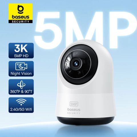 Camera Quan Sát Baseus Security P1 Pro Indoor Camera 3K (Zoom 8X, 2.4G/5G Wifi, Xoay Ngang 360°, Dọc 90°, Phát Hiện Trẻ Em Khóc)