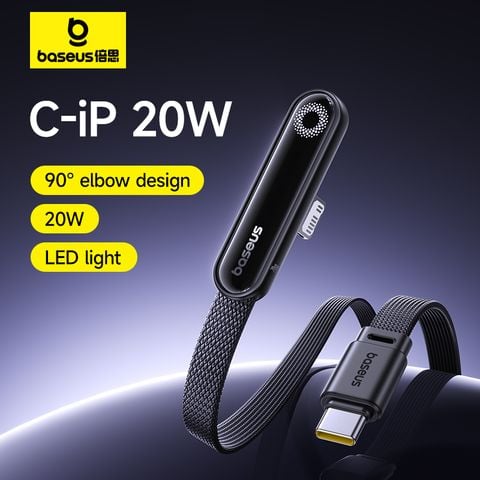 Cáp Sạc Nhanh C to Lightning Baseus MVP 3 20W (480Mbps, 90° Elbow Design)