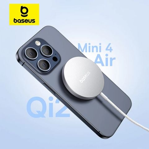 Đế Sạc Không Dây Baseus Simple Mini4 Air Magnetic Stand 15W (Dùng Cho iPhone 12 13 14 15 Series Airpods 3 Android)