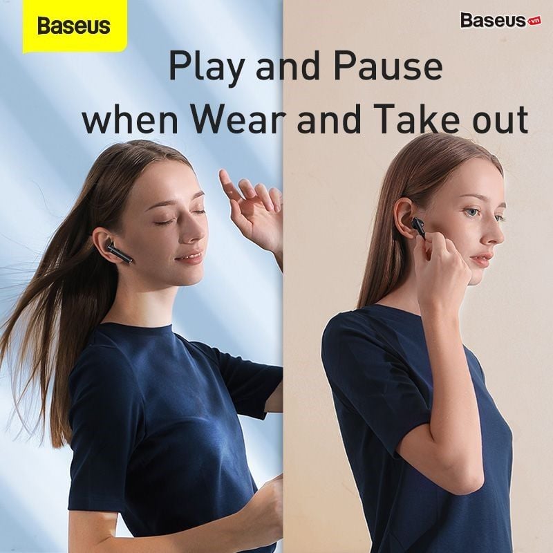 Tai nghe True Wireless Baseus Encok True Wireless Earphones W05 (Bluetooth 5.0, 4h sử dụng liên tục, cảm biến tiệm cận)