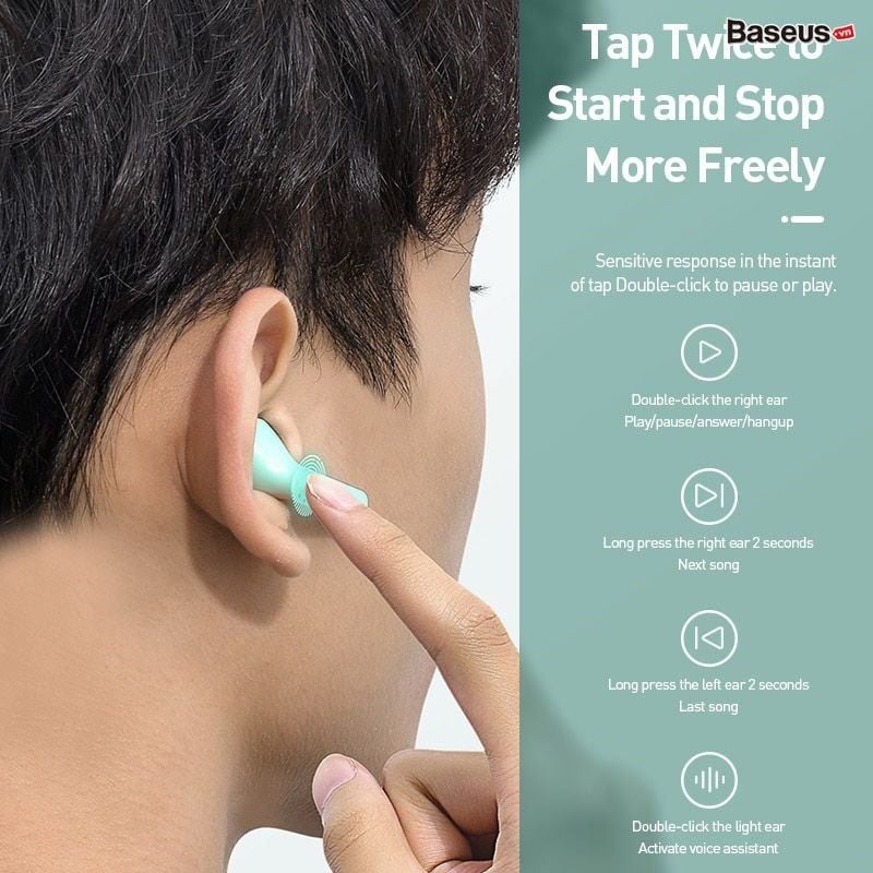 Tai nghe không dây cảm ứng Baseus Encok W09 True Wireless Earphones ( TWS, Intelligent Touch Control, Stereo Bass, Smart Connect)