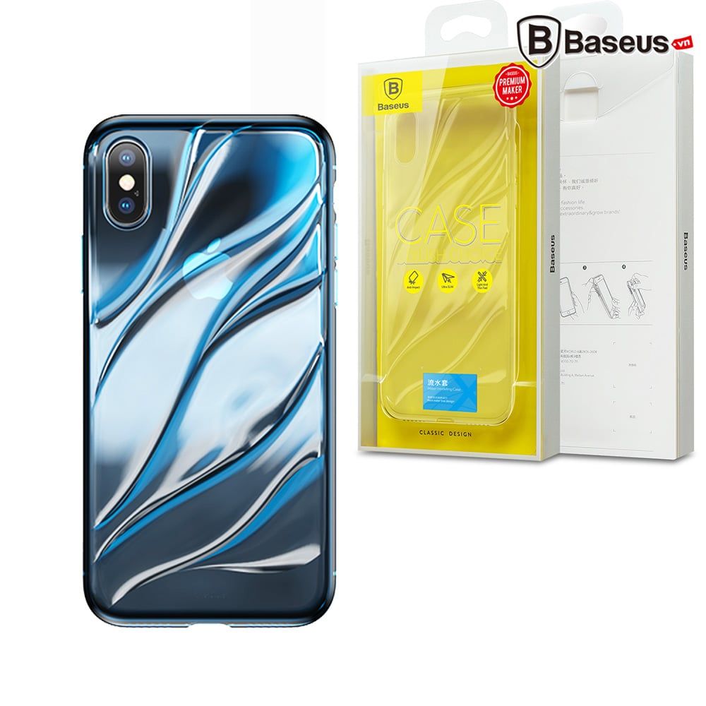 Ốp lưng silicone trong suốt Baseus Water Modelling LV219 cho iPhone X ( Soft TPU)