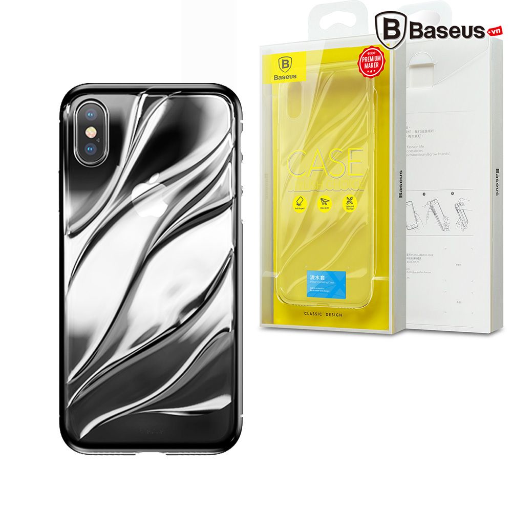 Ốp lưng silicone trong suốt Baseus Water Modelling LV219 cho iPhone X ( Soft TPU)