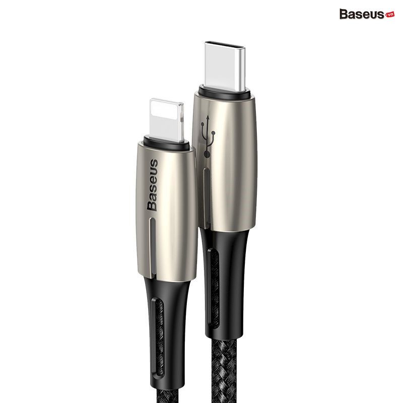 Cáp sạc nhanh C to Lightning Baseus Waterdrop Series PD cho iPhone/ iPad ( 1.3m, Type-C to iPhone Power Delivery 18W Quick charge & Data Zinc Alloy Cable)