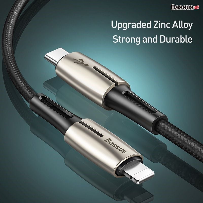 Cáp sạc nhanh C to Lightning Baseus Waterdrop Series PD cho iPhone/ iPad ( 1.3m, Type-C to iPhone Power Delivery 18W Quick charge & Data Zinc Alloy Cable)