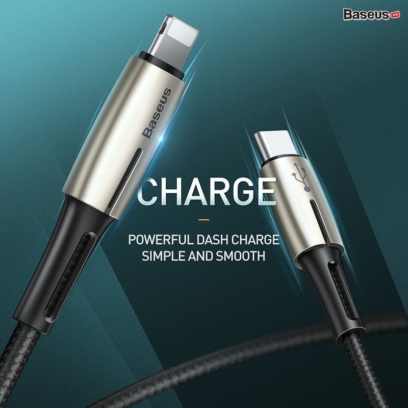 Cáp sạc nhanh C to Lightning Baseus Waterdrop Series PD cho iPhone/ iPad ( 1.3m, Type-C to iPhone Power Delivery 18W Quick charge & Data Zinc Alloy Cable)